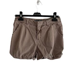 ARITZIA Talula Taupe Cotton Chino Shorts With Elastic Bottom 2
